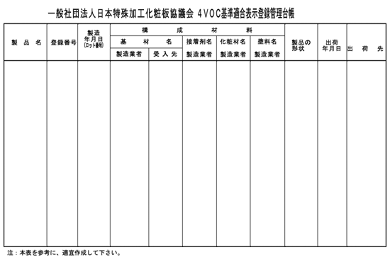 登録管理台帳